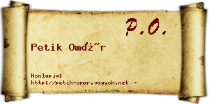 Petik Omár névjegykártya